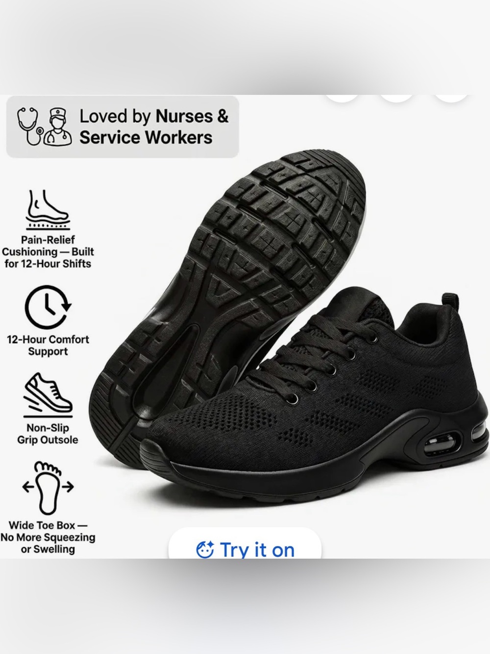 Orthora Footwear | Black Unisex 12 Hour Comfort Eco Friendly Slip Resistant Grip
